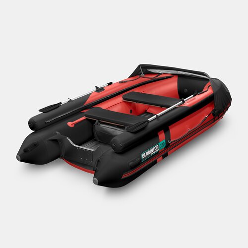 Надувная лодка GLADIATOR E380X красно-черный