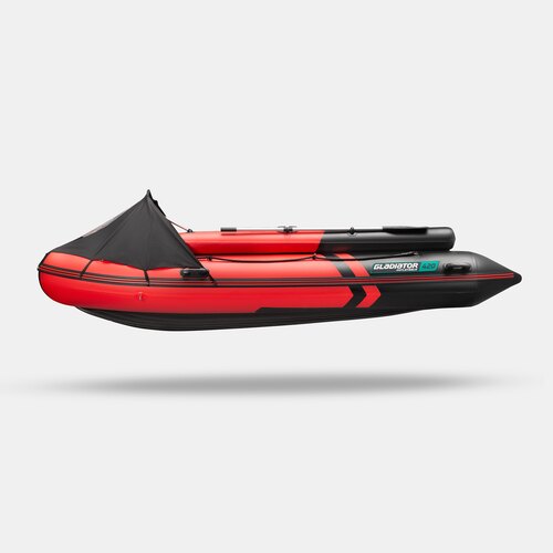 Надувная лодка GLADIATOR E420X PRO красно-черный