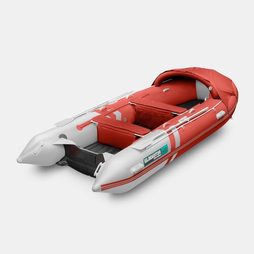 Надувная лодка GLADIATOR E420PRO красно-белый